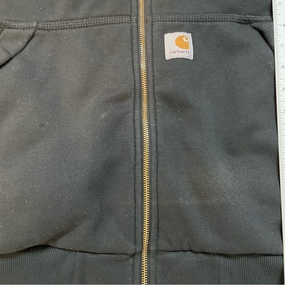 Men’s Carhartt Size 3XL Black Hooded Flannel Lined Canvas Work Jacket - Picture 5 of 17